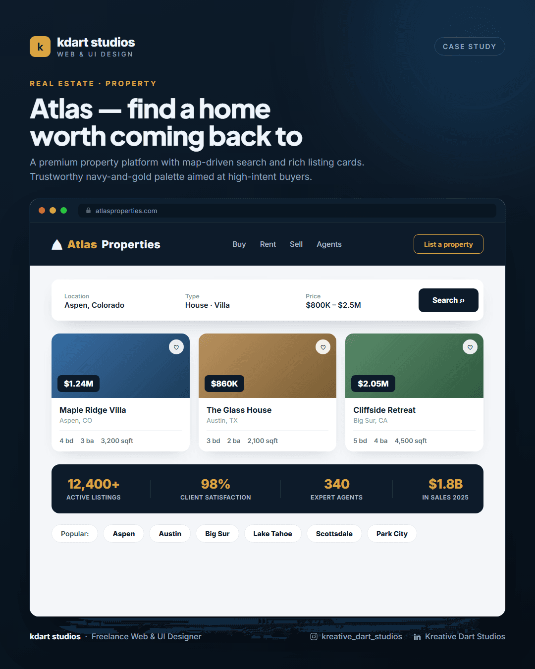Atlas Properties - Web Platform by KDart Studios