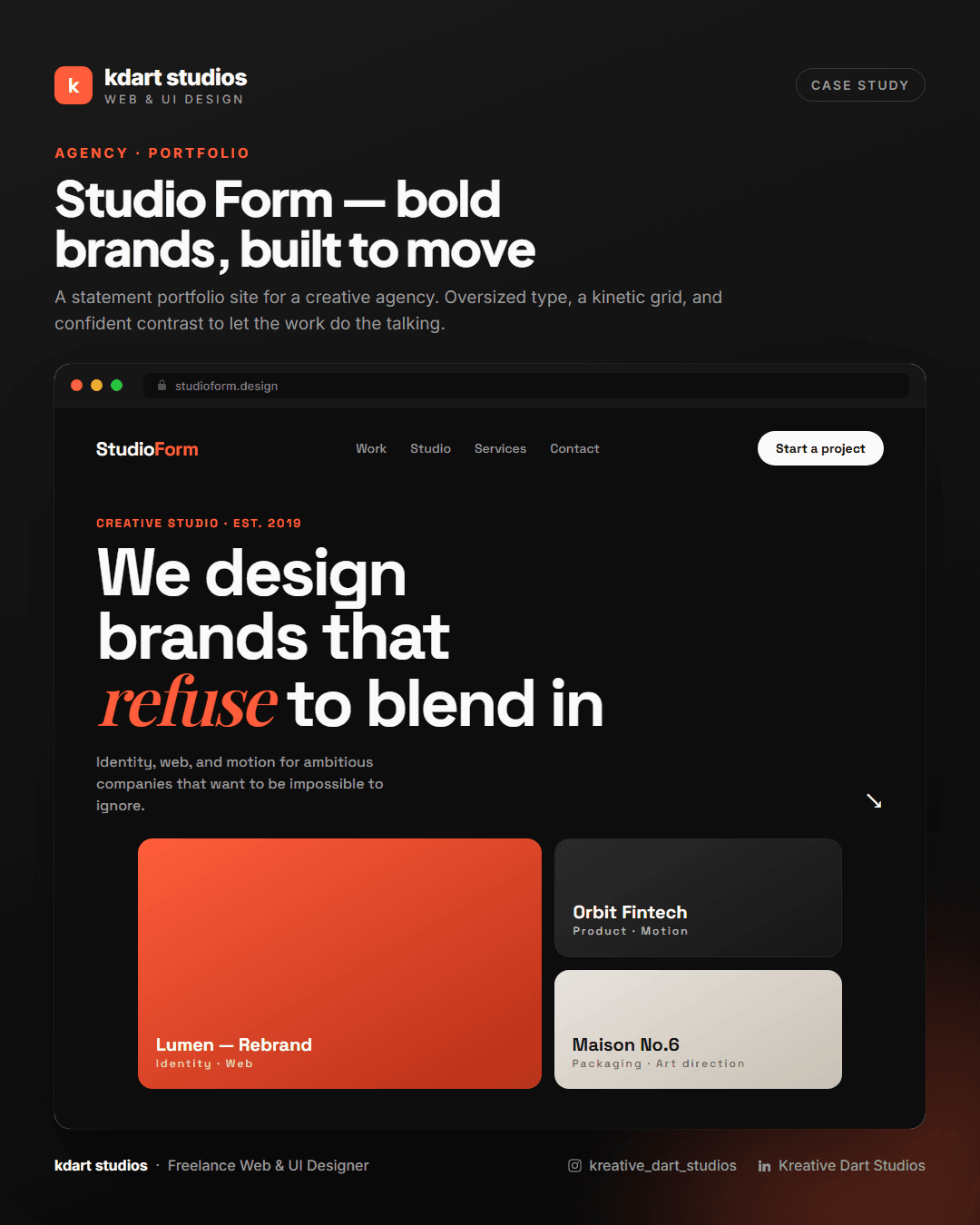 Studio Form - Brand & Portfolio by KDart Studios